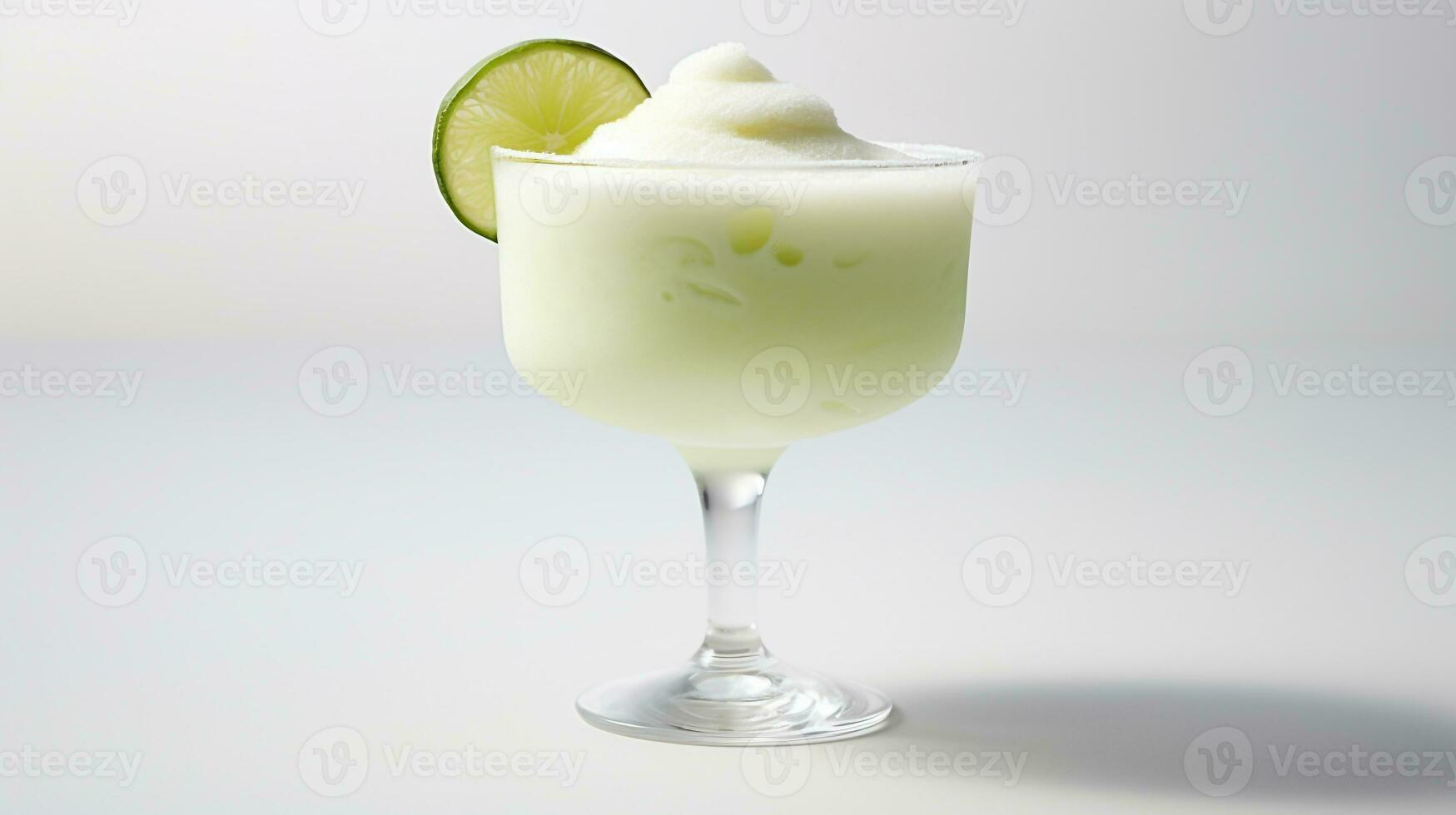 Photo of a Frozen Margarita drink isolated on white background. Generative AI