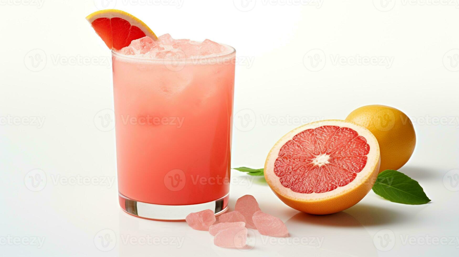 Photo of a Grapefruit Spritzer drink isolated on white background. Generative AI