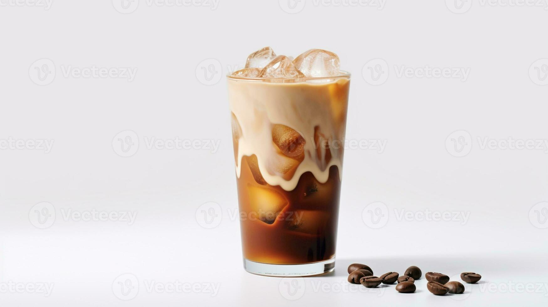 foto de un con hielo café bebida aislado en blanco antecedentes. generativo ai