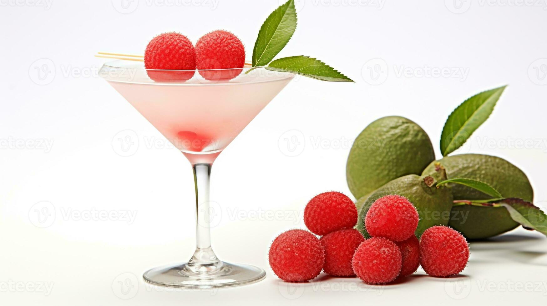 Photo of a Lychee Martini drink isolated on white background