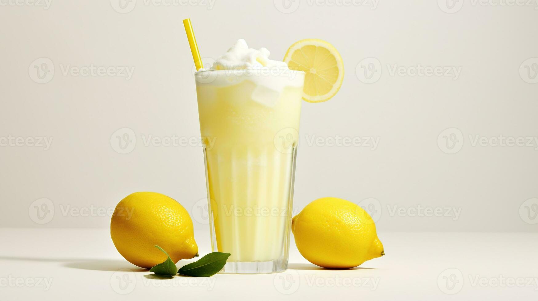 Photo of a Lemonade drink isolated on white background. Generative AI