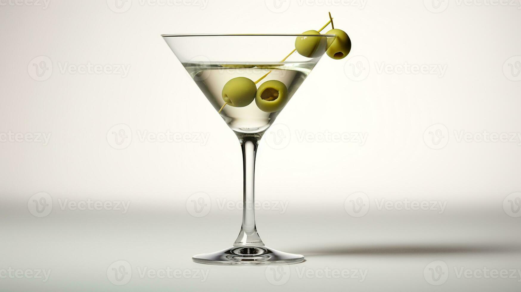 Photo of a Martini isolated on flat white background. Generative AI