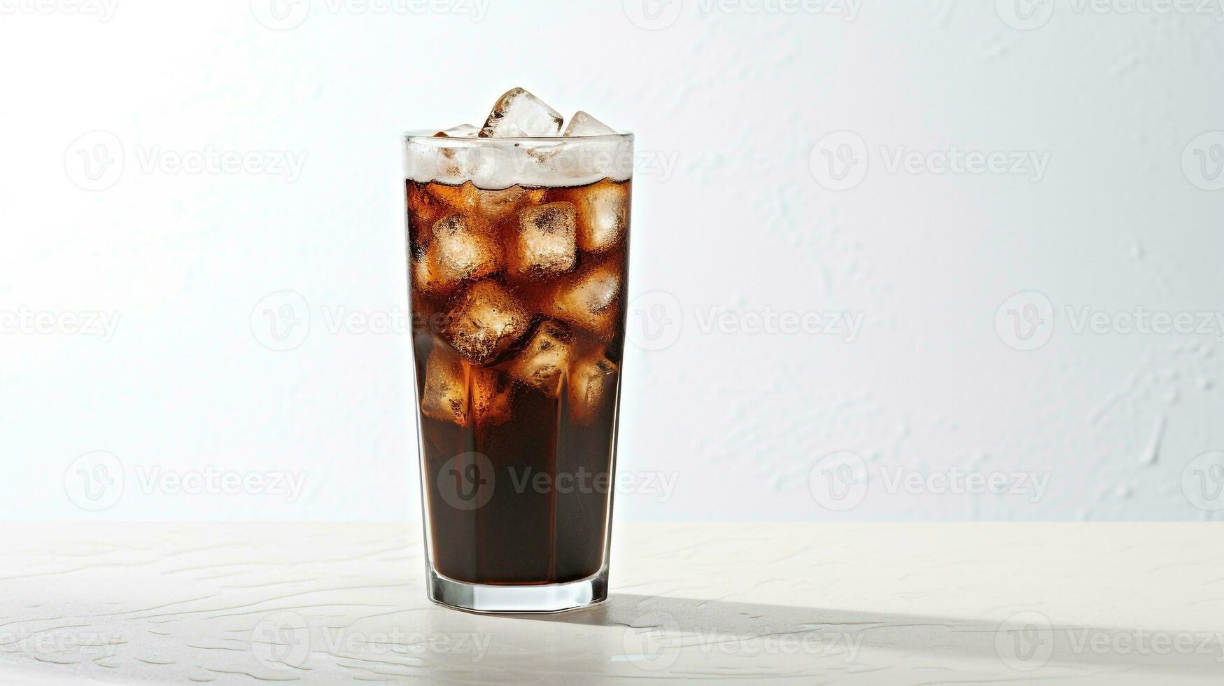 Photo of a Root Beer isolated on flat white background. Generative AI