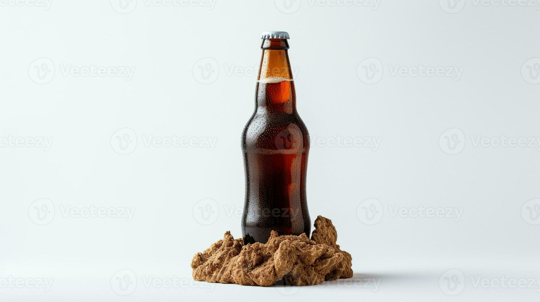 Photo of a Root Beer isolated on flat white background. Generative AI
