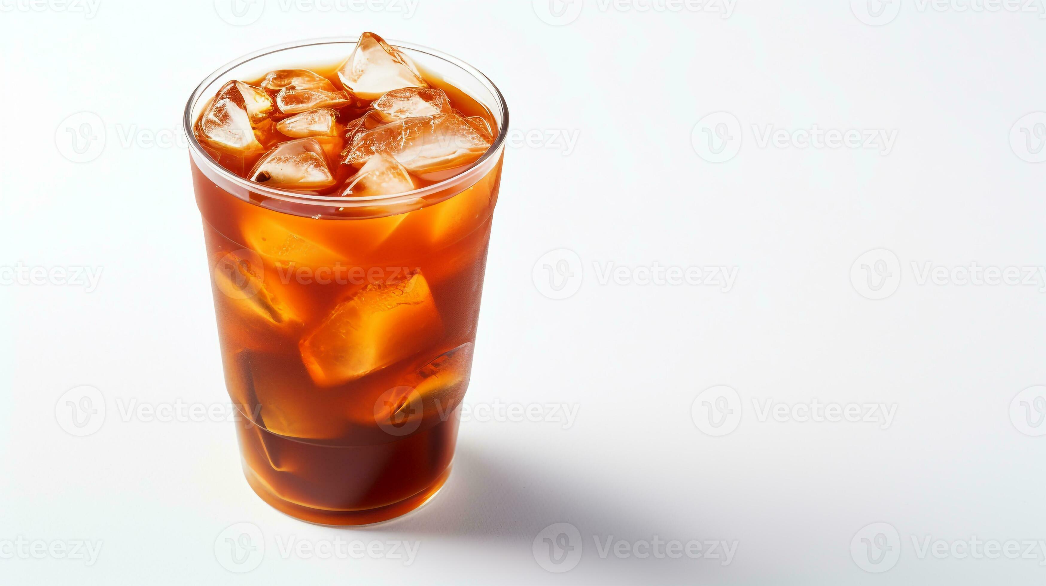 Photo of a Thai Iced Tea isolated on flat white background. Generative ...