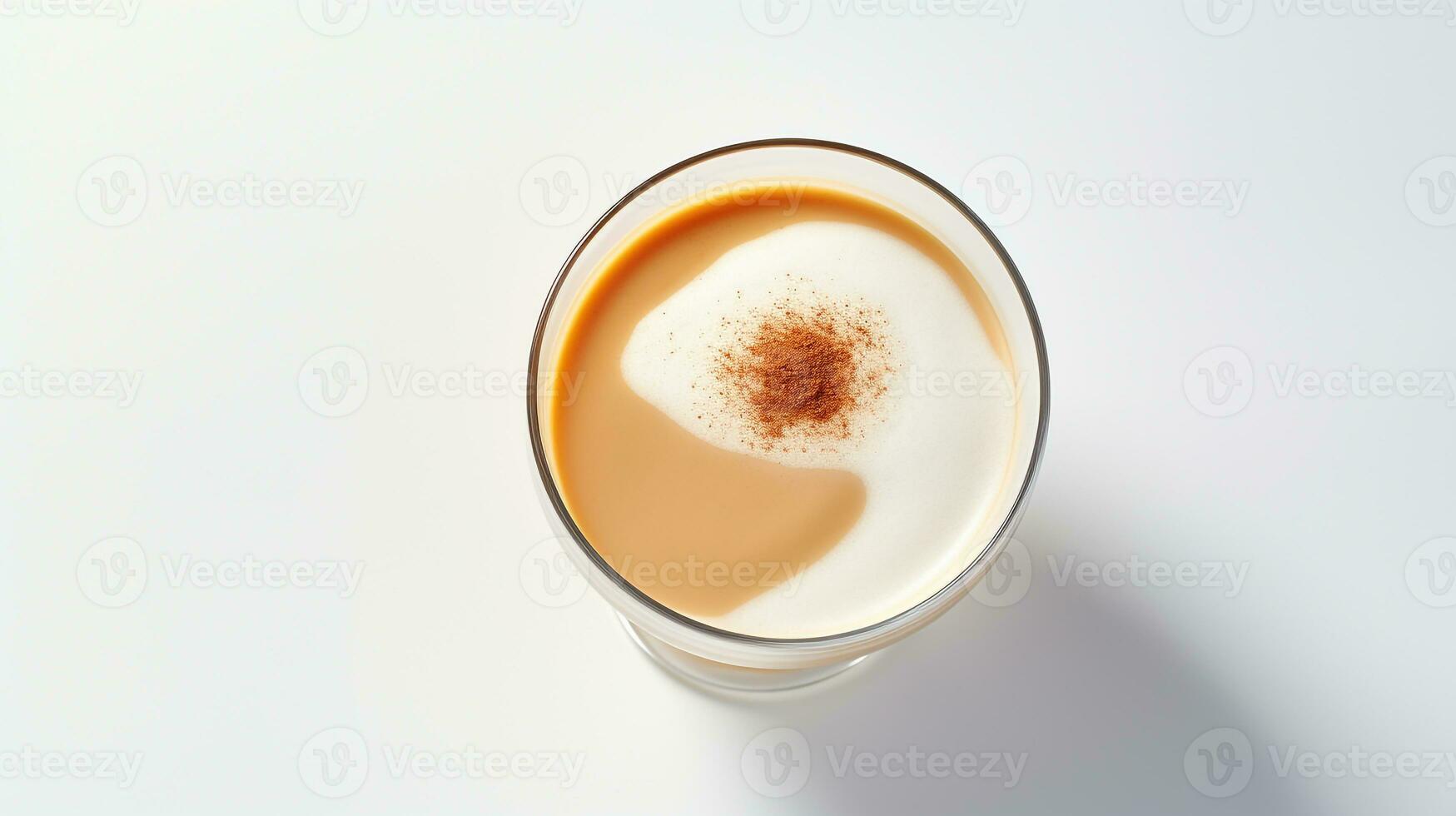 Photo of a Vanilla Rooibos Latte isolated on flat white background. Generative AI