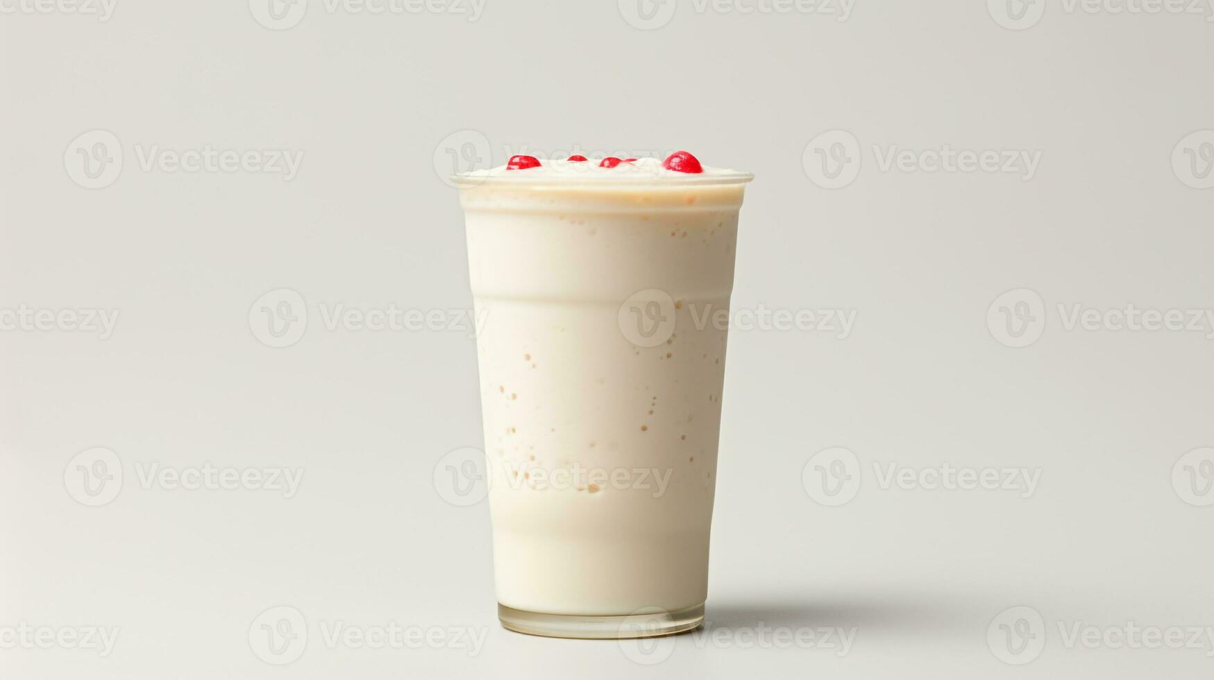 Photo of a Yakult isolated on flat white background. Generative AI