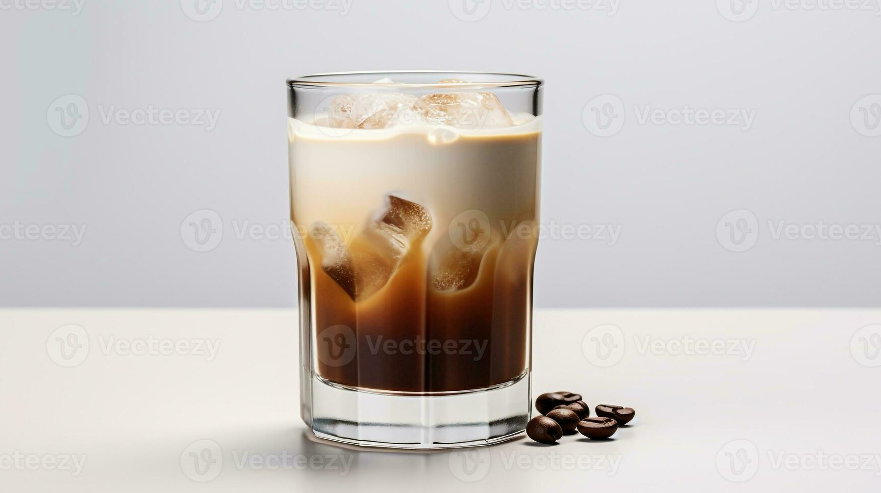 Photo of a White Russian isolated on flat white background. Generative AI