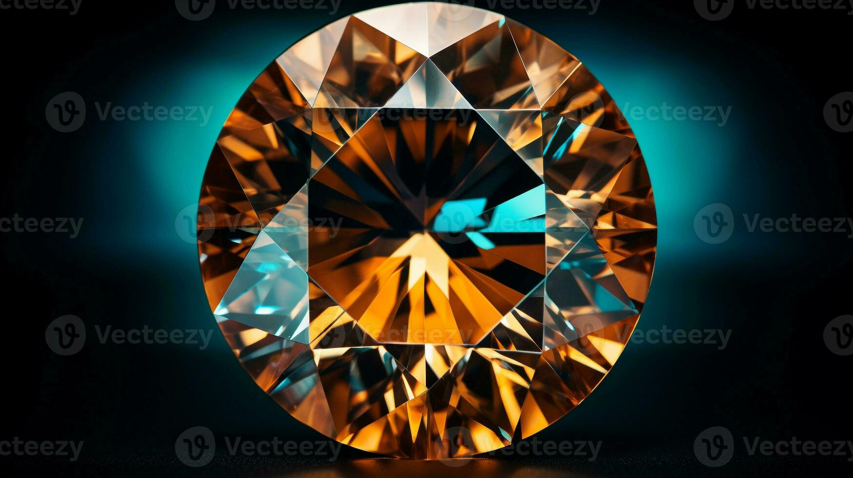 Photograph a mesmerizing close-up of a sparkling Topaz held against a velvety black background. Generative AI photo