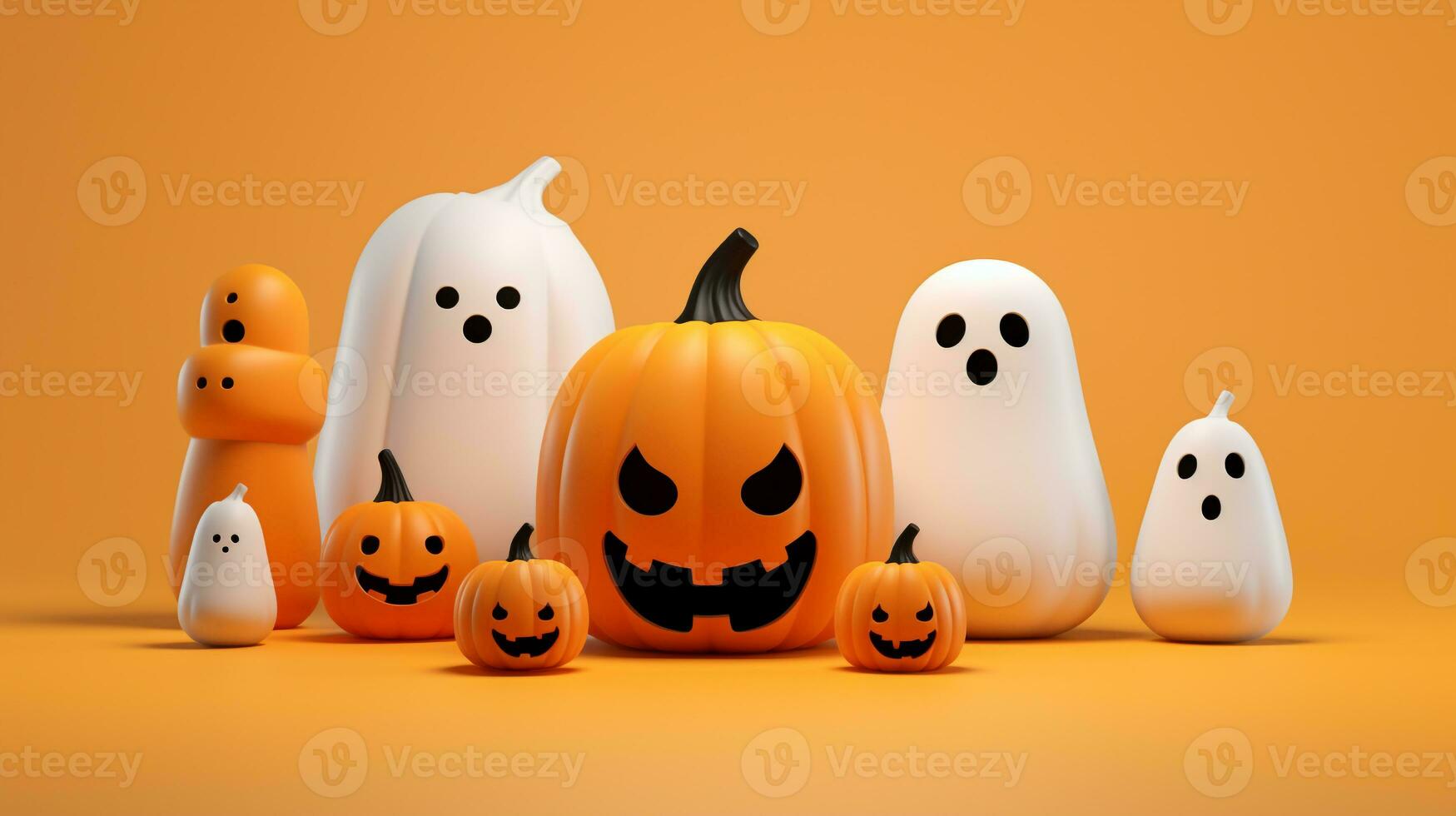 Cute object in halloween concept. Generative AI photo