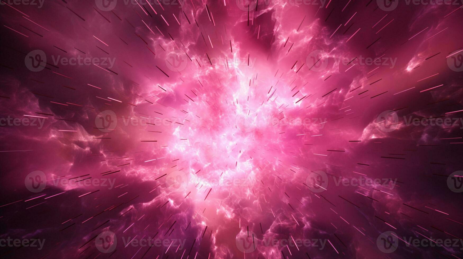 Explosion with pink lighting. Generative AI photo