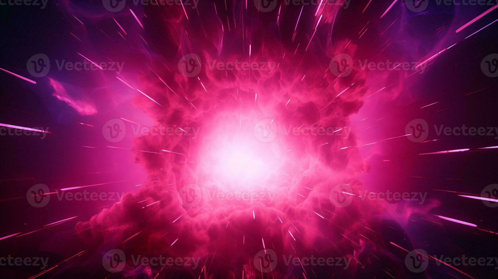 Explosion with pink lighting. Generative AI photo