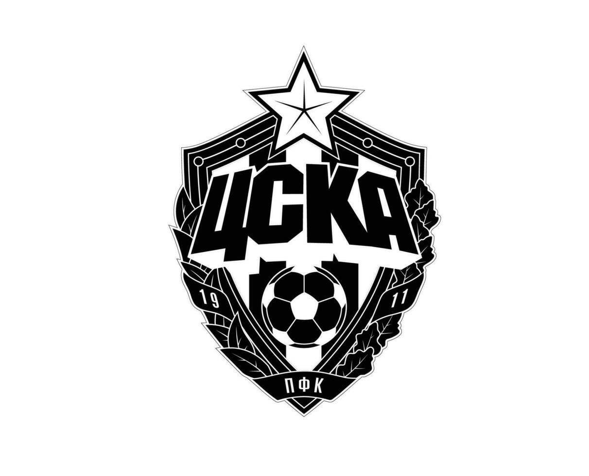 CSKA Moscou Club Logo Symbol Black Russia League Football Abstract Design Vector Illustration