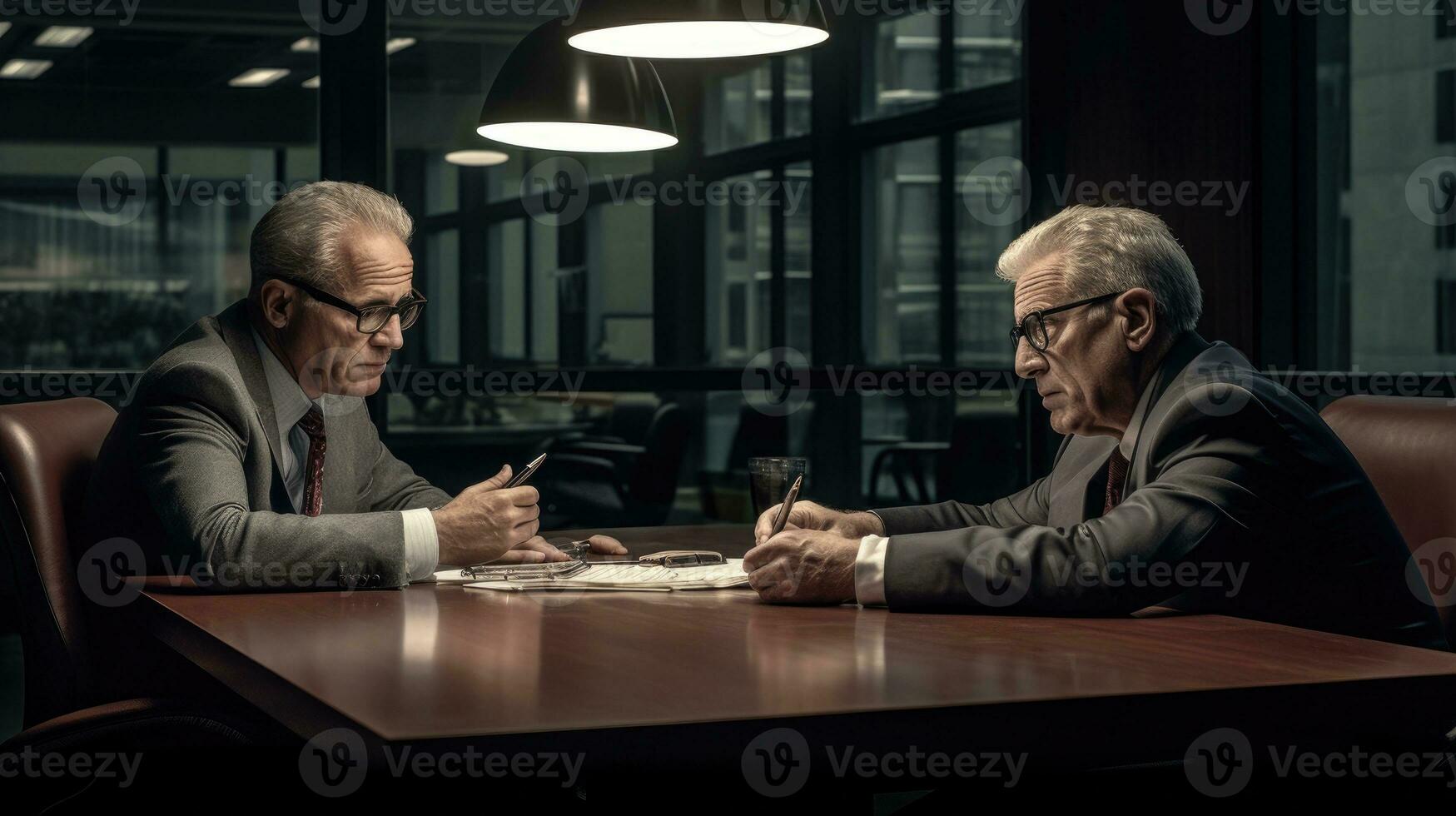 Experienced business people working together on a project. Generative AI photo