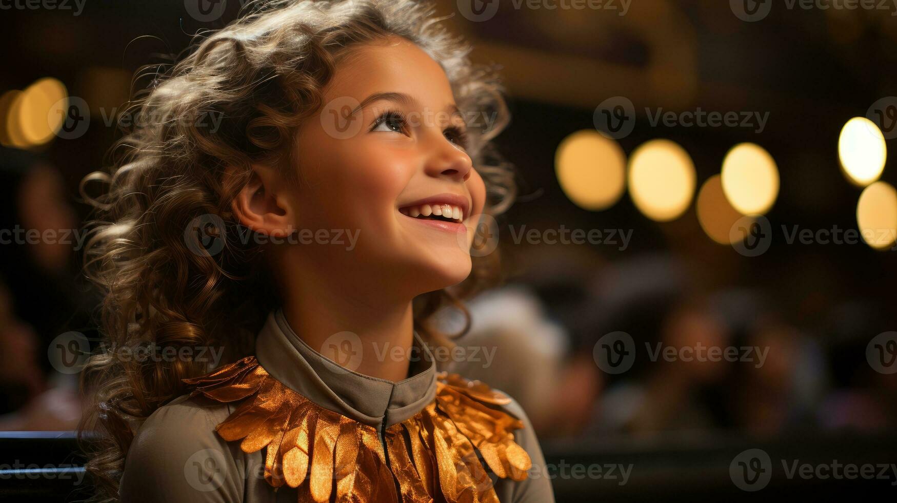 The excited anticipation of a child about to experience an opera concert. Generative AI photo