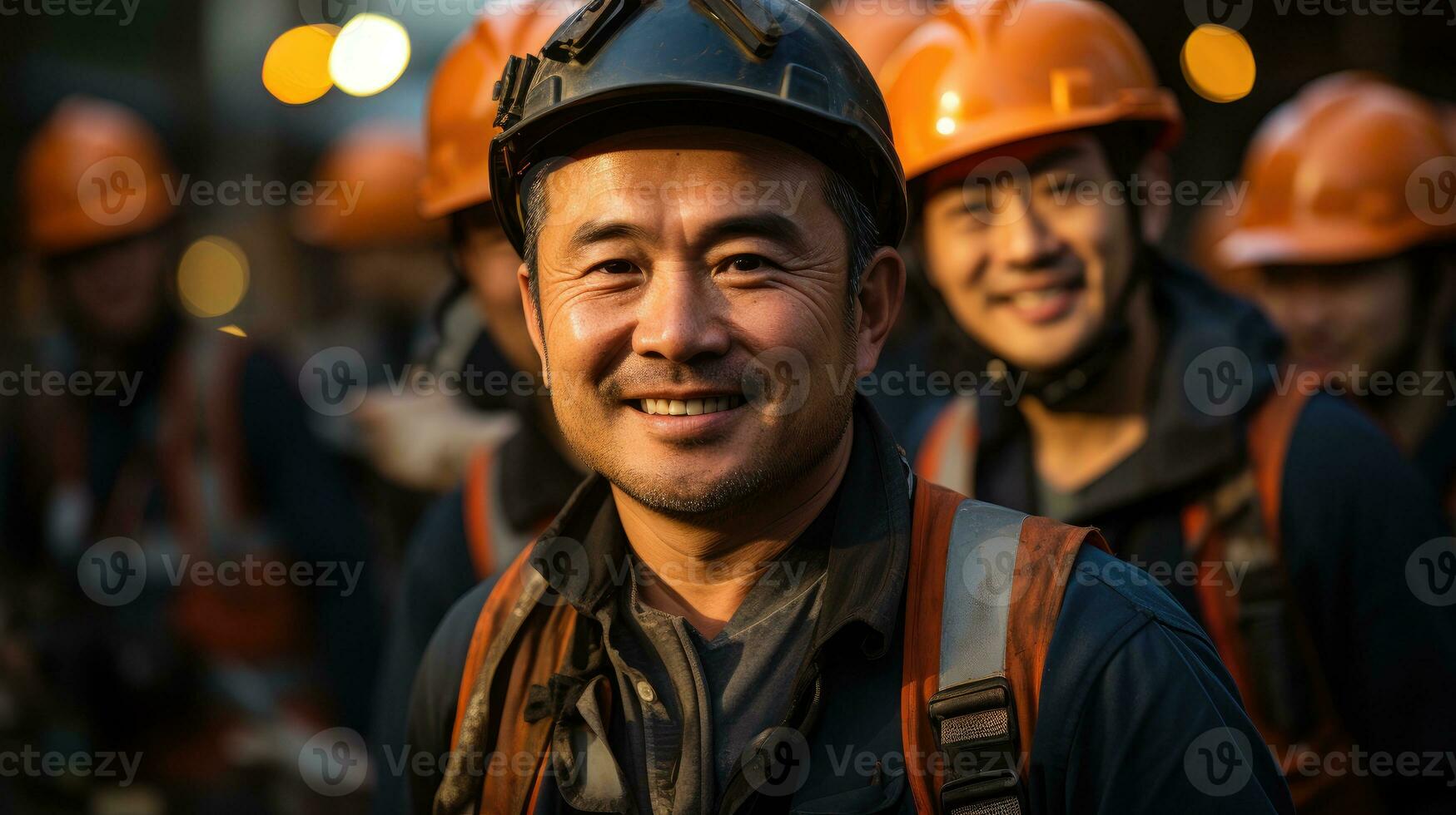 Memoir about a team of construction workers, their smiles and friendship at the construction site. Generative AI photo