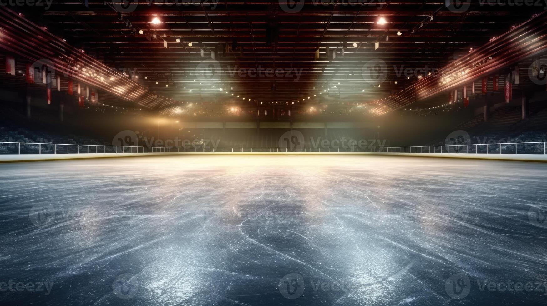 Ice rink in style of winter olympics. photo