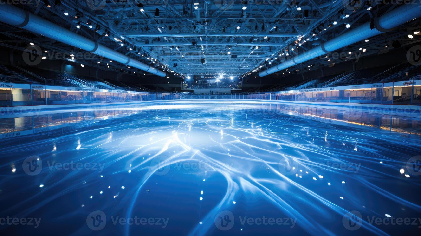 Ice rink in style of winter olympics. photo