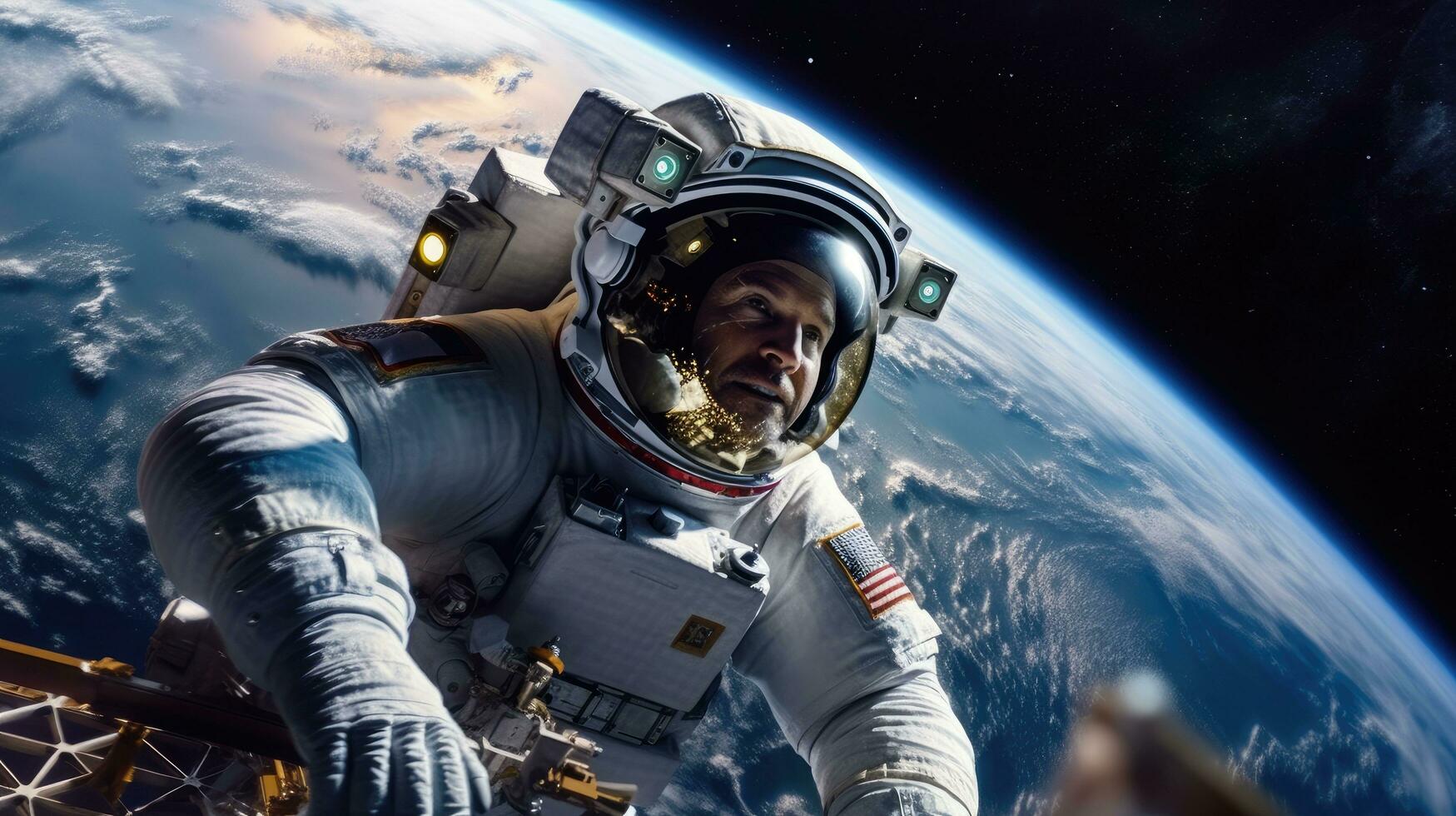 View of an astronaut in space. Generative AI photo