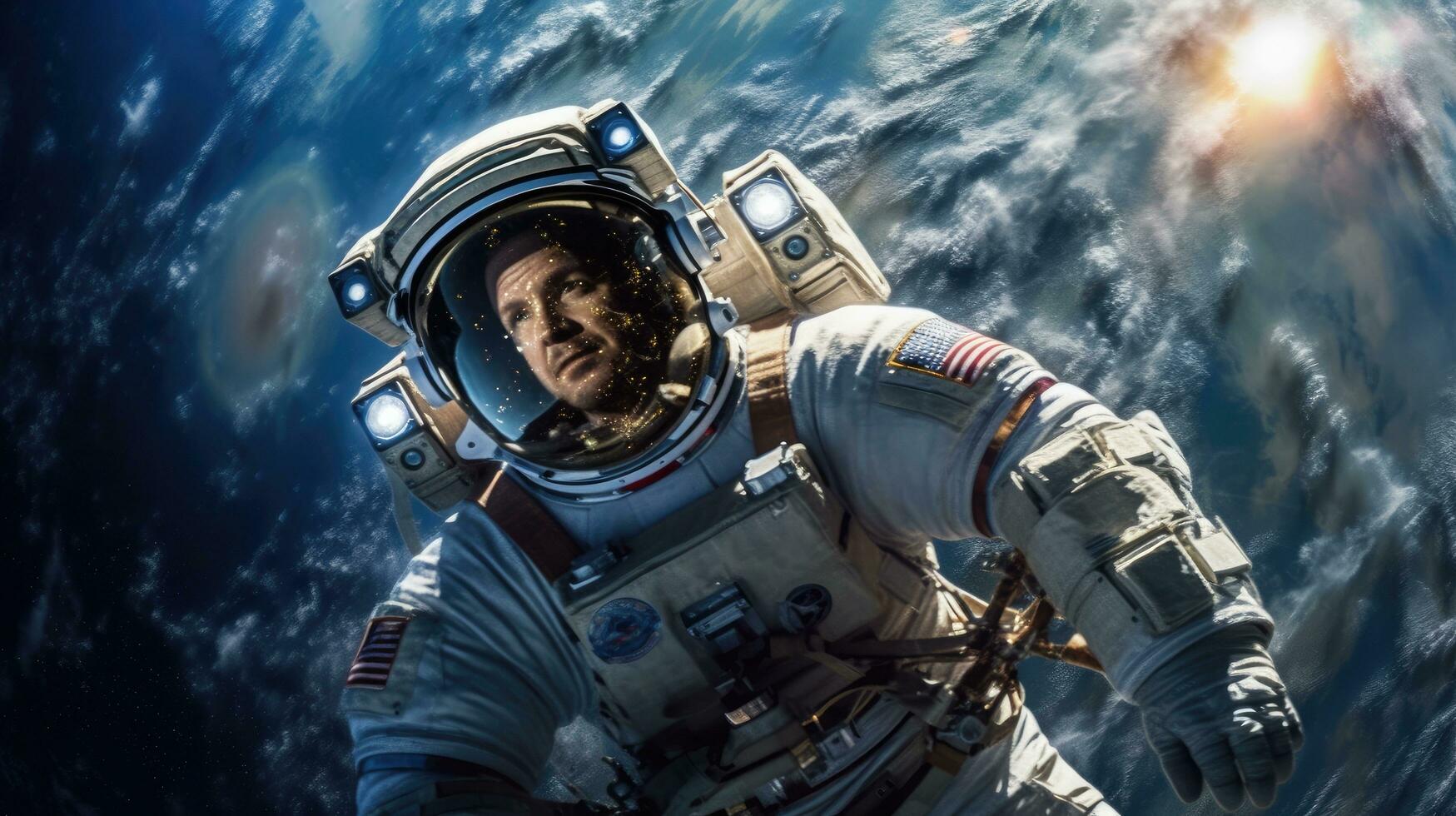 ver de un astronauta en espacio. generativo ai foto