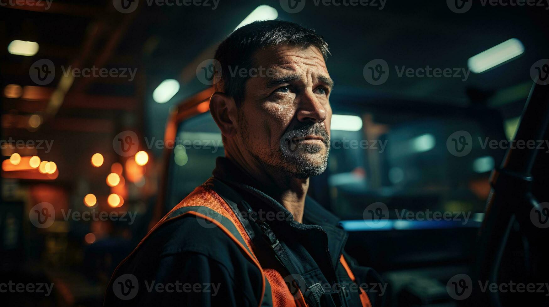 un logística gerente supervisando el cargando de bienes dentro un carga camión. generativo ai foto