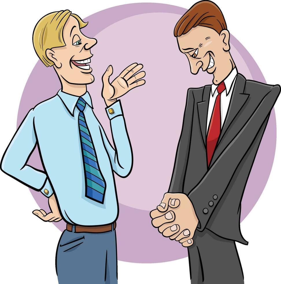 cartoon two lawyers or businessmen talking or negotiating vector