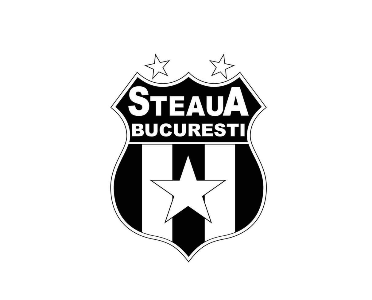 Steaua Bucarest Club Logo Symbol Black Romania League Football Abstract Design Vector Illustration