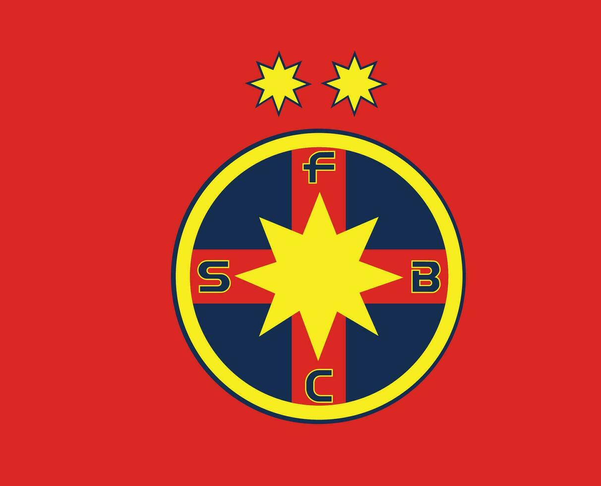 steaua bucarest club símbolo logo Rumania liga fútbol americano resumen diseño vector ilustración con rojo antecedentes