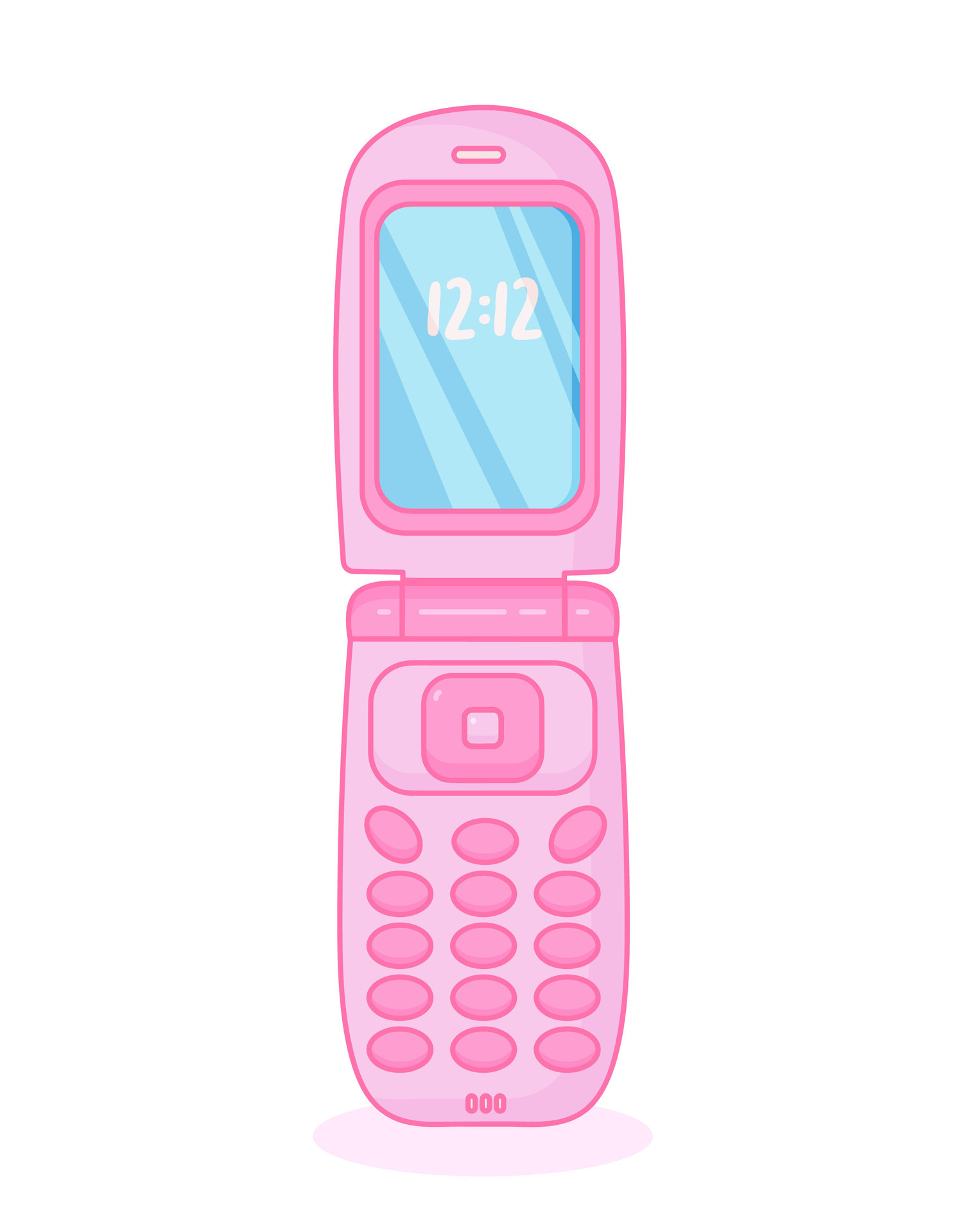 Cute pink flip phone. Retro nostalgia style. Y2k aesthetic. 30711680