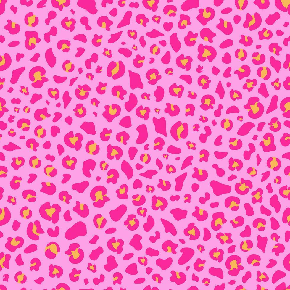 Pink modern leopard seamless pattern. Trendy glamour doll background design. vector