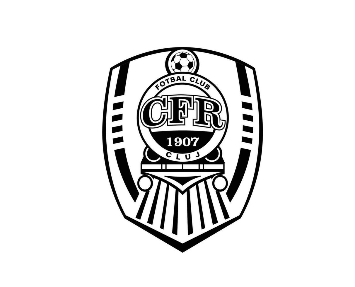 Cluj Club Logo Symbol Black Romania League Football Abstract Design Vector Illustration