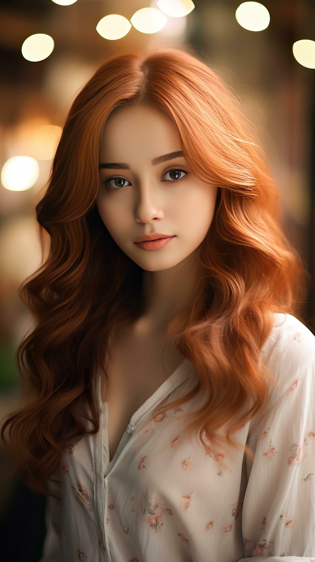 Redheaded asian