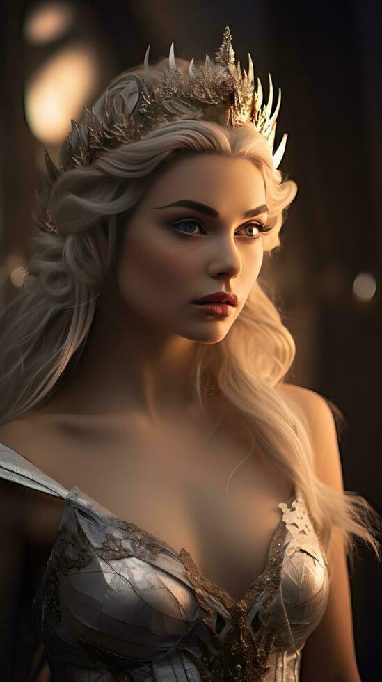 Portrait of a beautiful young queen. Generative AI photo