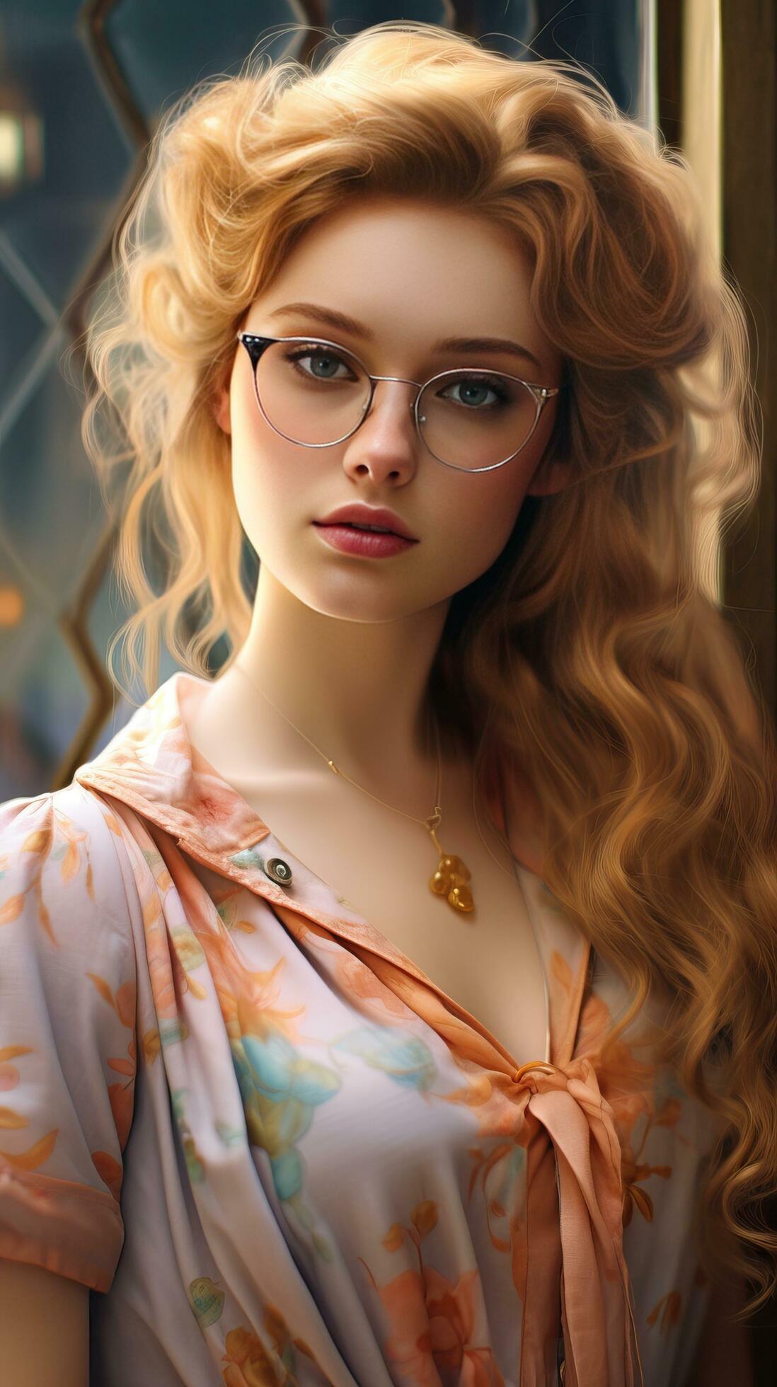 Beautiful woman with glasses. Generative AI 30711961 Stock Photo at ...