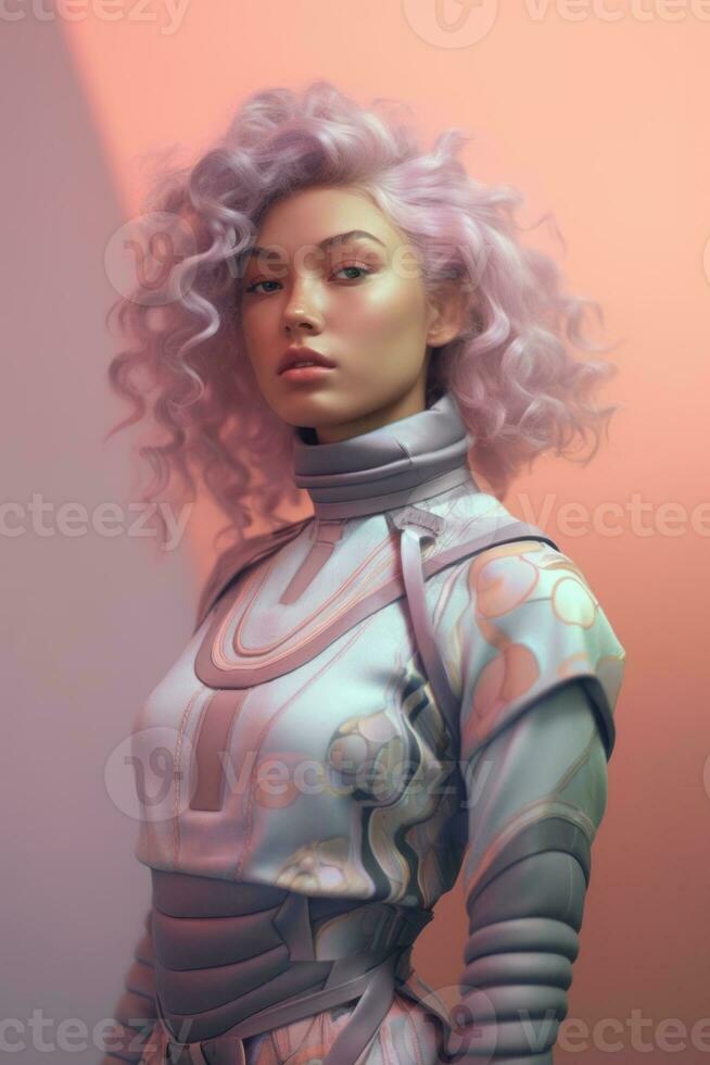 Ai Generative Photo portrait of a fashion women