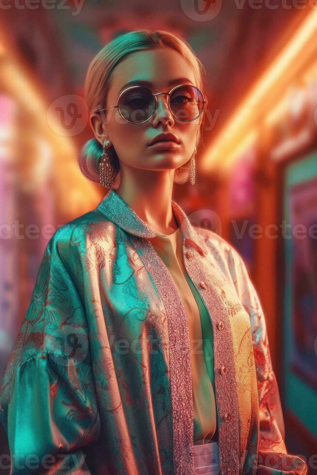 AI Generative Photo portrait of a fashion women
