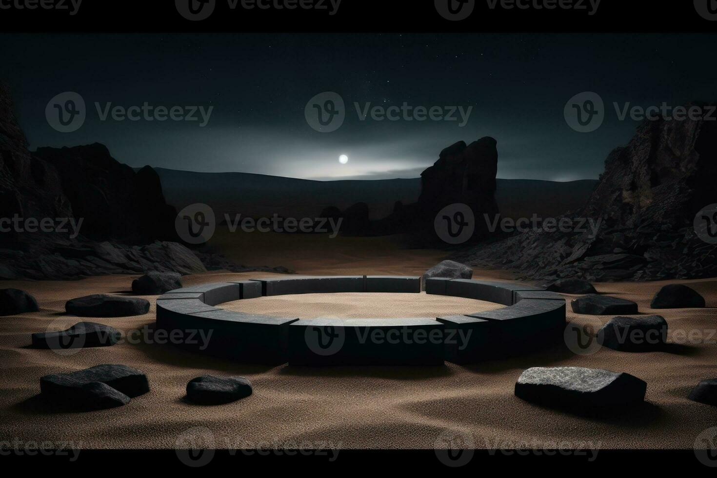 Ai Generative Photo of a podium in space for product presentation