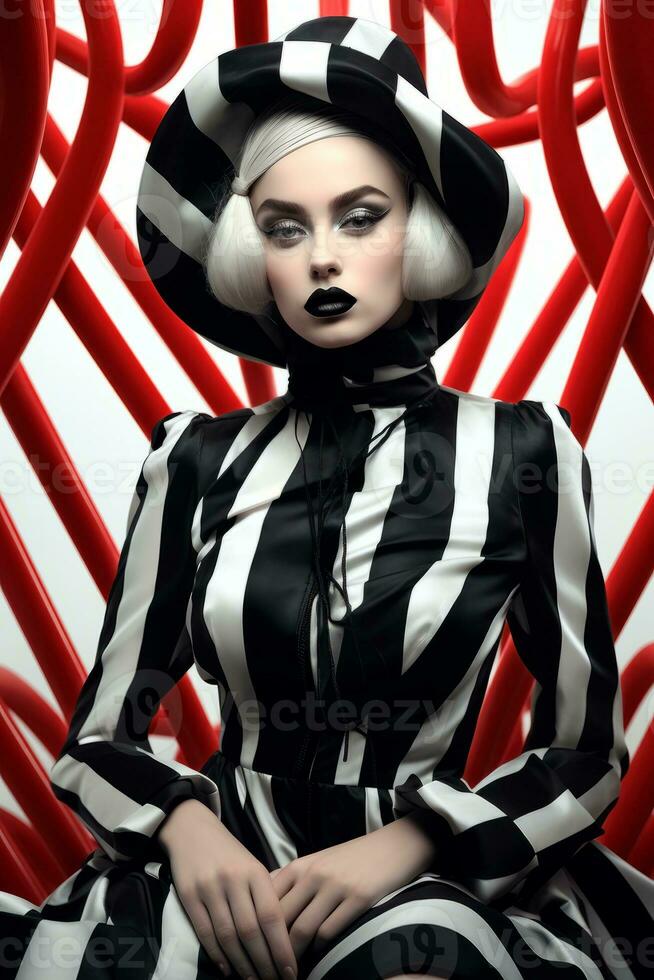 Ai Generative Photo portrait of a fashion women