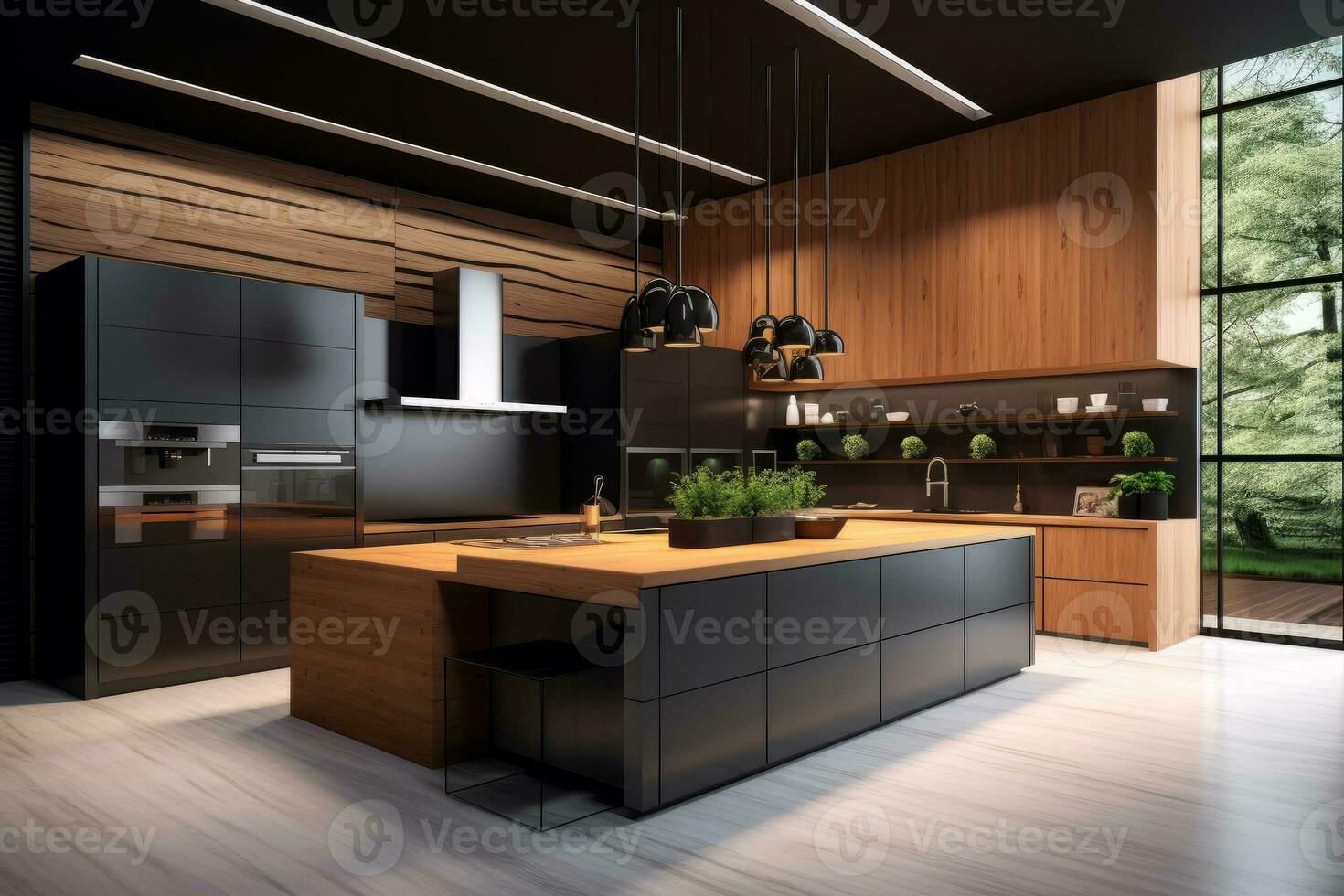 Ai Generative Photo of a elegant and modern kitchen
