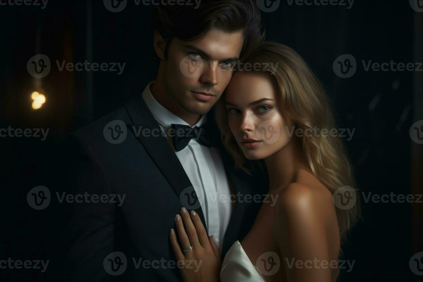 Ai Generative Photo portrait of a couple on wedding day