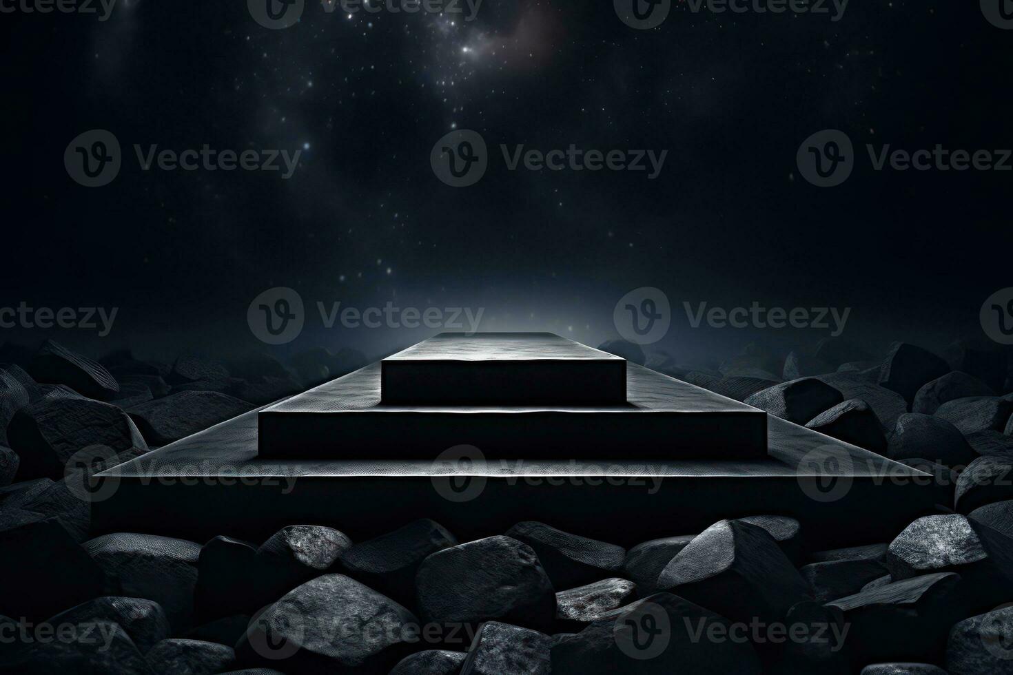 Ai Generative Photo of a podium in space for product presentation
