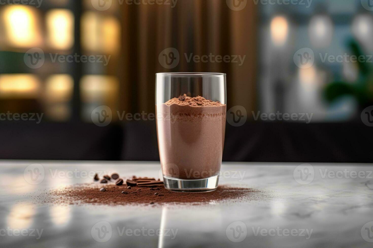 Ai Generative Photo of a glass of a hot chocolate
