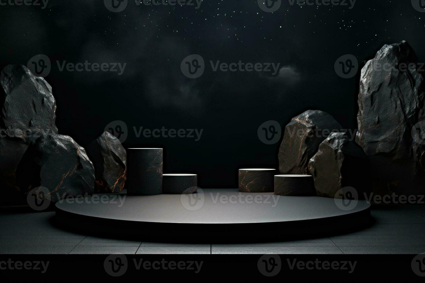 Ai Generative Photo of a podium in space for product presentation