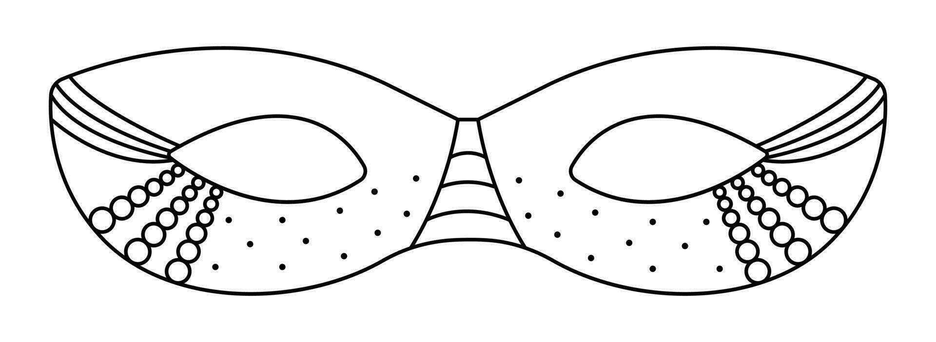 negro línea mascarada mascarilla, vector ilustración para carnaval y fiesta