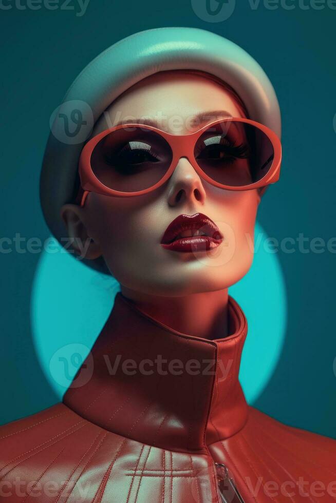 Ai Generative Photo portrait of a woman in futuristic fashion