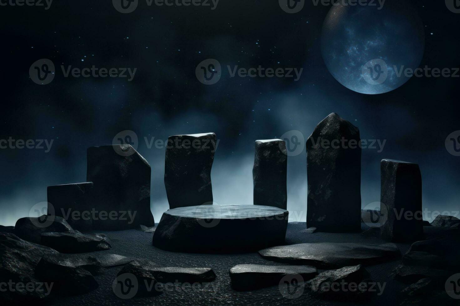 Ai Generative Photo of a podium in space for product presentation