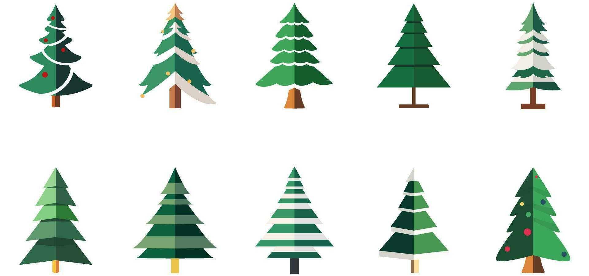 Christmas tree set of decorations element for Christmas holiday banner, poster vector