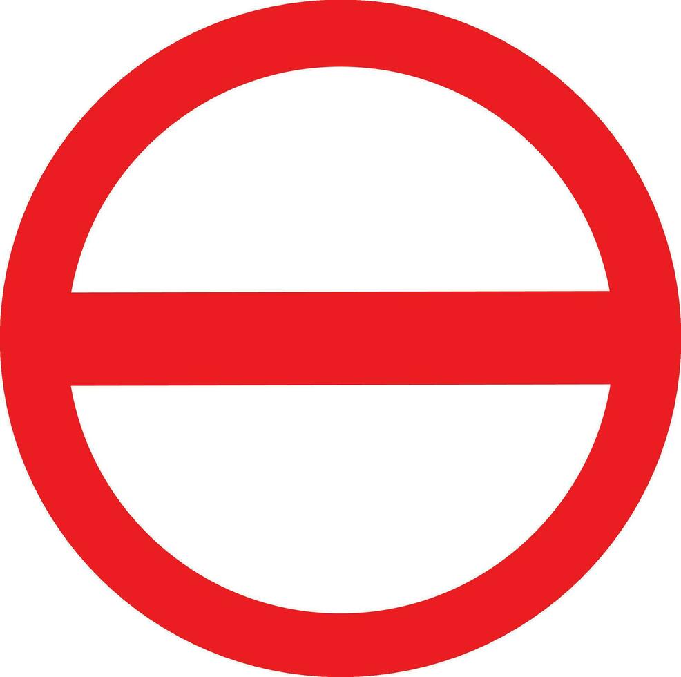 a red and white no entry sign vector