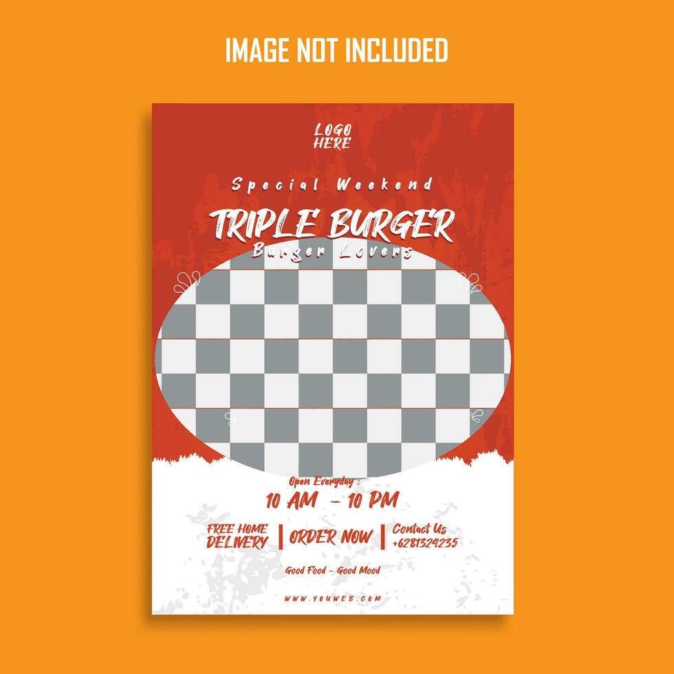 Template Poster A4 For Fast Food vector