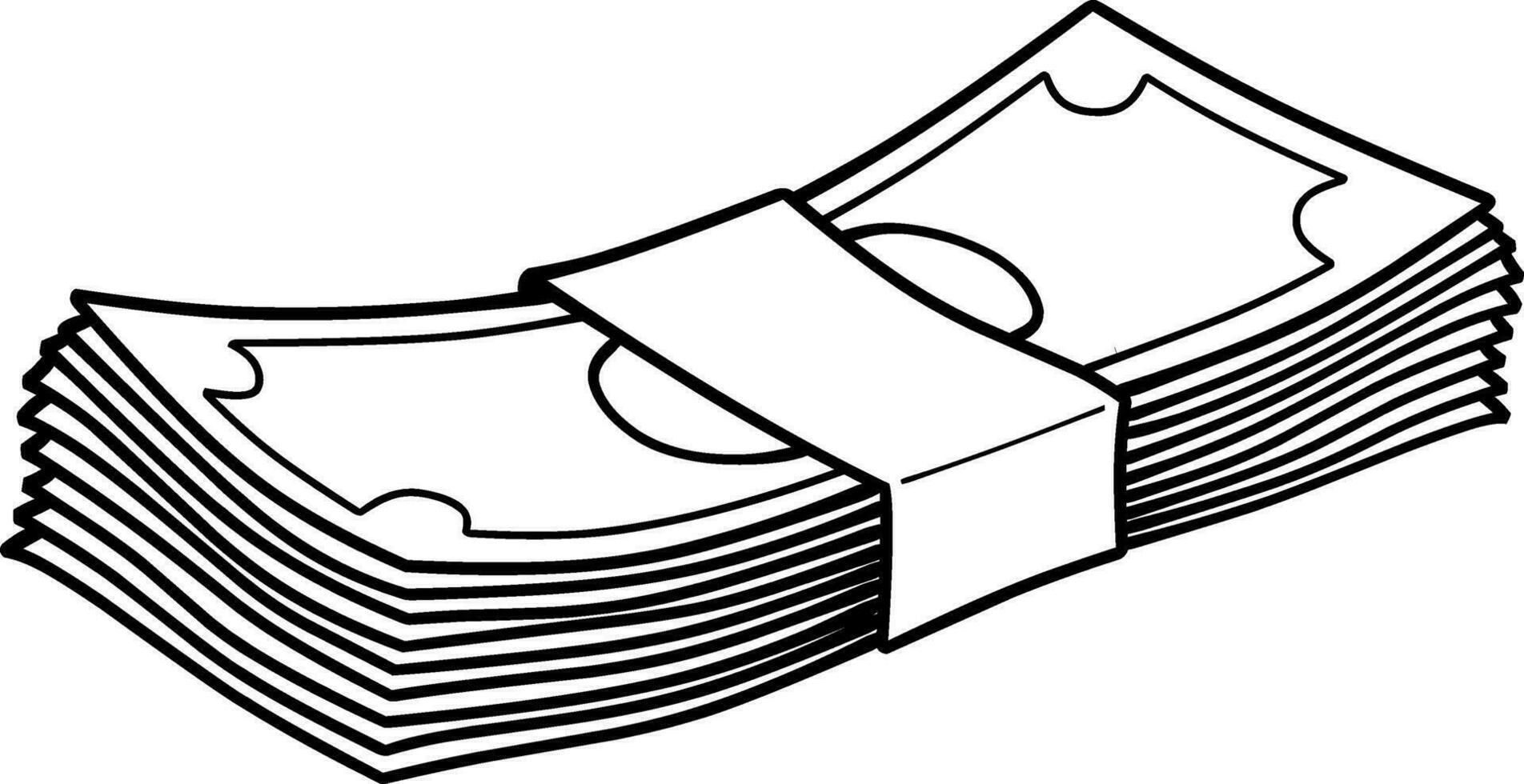 Illustrations stack of money on white vector